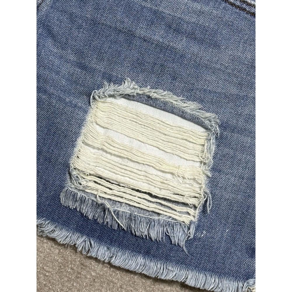 Ashley Mason Shorts Womens 25 Distressed Denim Frayed Hem Ripped Casual Summer - Picture 2 of 9